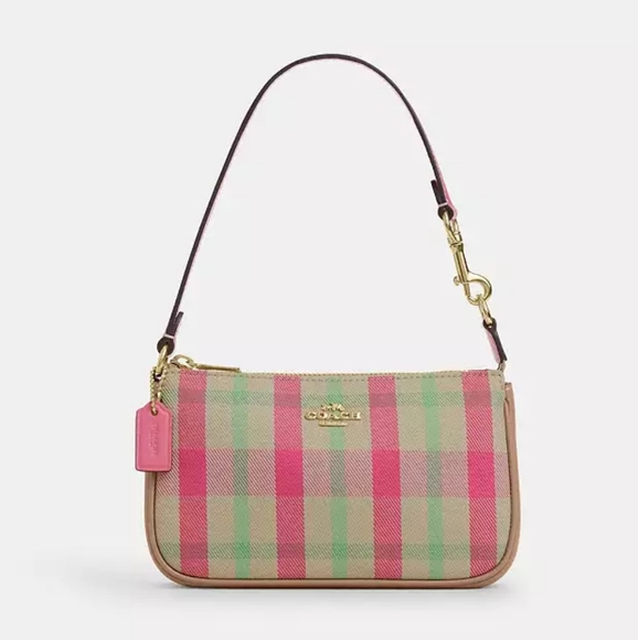New! Coach Vibrant Nolita 19 With Plaid Print - Picture 1 of 6